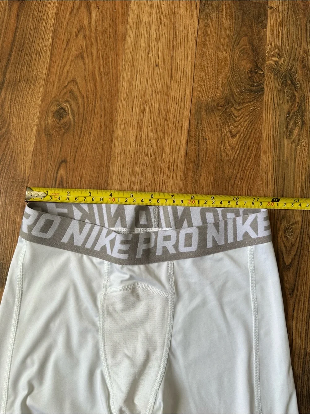 Nike Pro Compression Tights Mens Large White Dri Fit Athletic Training Pants